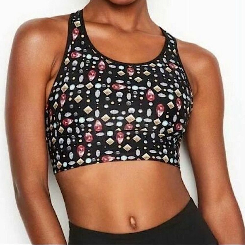 Victoria’s Secret Sports bra black jewel NWOT -S